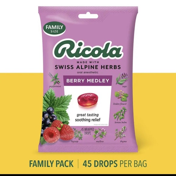 RICOLA Berry Medley Cough & Throat Drops Family 2pk(90Count) Exp 2024 - Picture 1 of 7